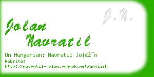 jolan navratil business card